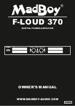 MadBoy F-LOUD 370 Owner'S Manual предпросмотр