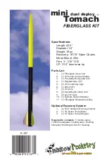 Preview for 1 page of Madcow Rocketry mini dual deploy Tomach FIBERGLASS KIT Manual