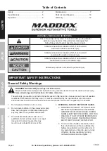 Preview for 2 page of Maddox MEM1-1 Owner'S Manual