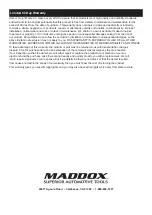 Preview for 12 page of Maddox MEM1-1 Owner'S Manual