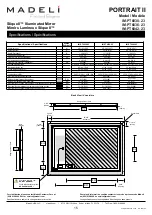 Предварительный просмотр 15 страницы Madeli Slique II PORTRAIT II Specifications, Installation And User’S Manual