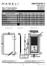 Preview for 7 page of Madeli Slique II SANCTUARY II Specifications, Installation And User’S Manual