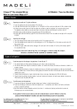 Preview for 5 page of Madeli Slique II ZEN II Specifications, Installation And User’S Manual