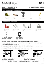 Preview for 19 page of Madeli Slique II ZEN II Specifications, Installation And User’S Manual