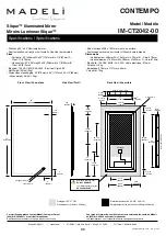 Предварительный просмотр 6 страницы Madeli Slique IM-CT2042-00 Specifications, Installation And User’S Manual