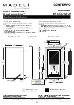 Предварительный просмотр 9 страницы Madeli Slique IM-CT2042-00 Specifications, Installation And User’S Manual