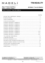 Preview for 2 page of Madeli Slique TRANQUILITY IM-TR2042-00 Specifications, Installation And User’S Manual