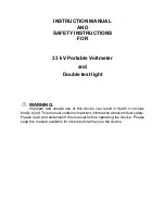 Preview for 1 page of Maeraj PHV-20 Instruction Manual And Safety Instructions