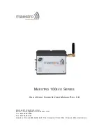 Maestro 100EVO SERIES Quick Start Manual & User Manual preview