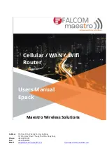 Предварительный просмотр 1 страницы Maestro e200 series User Manual