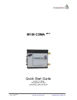 Preview for 1 page of Maestro M100 CDMA plus Quick Start Manual