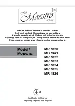 Preview for 1 page of Maestro MR 1820 Owner'S Manual