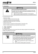 Предварительный просмотр 12 страницы Mafell ZSX Ec 260 HM Operating/Safety Instructions Manual