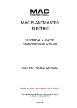 Mag International MAC PLANTMASTER ELECTRIC User Instruction Manual preview