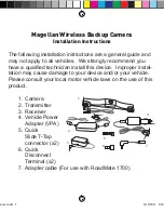 Magellan Back-up Camera Installation Instructions Manual предпросмотр