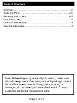 Preview for 2 page of Magellan FSMGMC7003 Assembly Instructions & User Manual