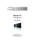 Magenta Mondo TC Quick Reference & Setup Manual preview