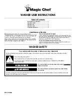 Preview for 1 page of Magic Chef 4KHTW45 User Instructions