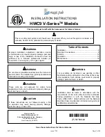 Preview for 1 page of Magic-pac HWC9 V-Series Installation Instructions Manual