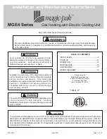 Magic-Pak MGE4-09-18 Installation And Maintenance Instructions Manual preview