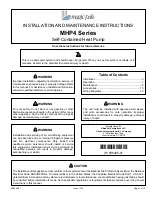 Preview for 1 page of Magic-Pro MHP4-09-12 Installation And Maintenance Instructions Manual