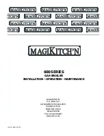 Magikitch'n SERIES 600 Installation Operation & Maintenance preview