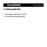 Предварительный просмотр 8 страницы MAGINON HV-UC111 Manual