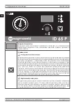 Предварительный просмотр 62 страницы Magmaweld ID 65 P User Manual