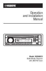 Preview for 1 page of Magnadyne M2500CD Operation And Installation Manual