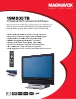 Предварительный просмотр 1 страницы Magnavox 19MD357B/37 Specifications