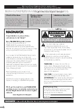 Предварительный просмотр 2 страницы Magnavox 19ME360B Owner'S Manual