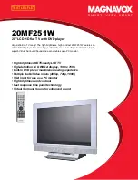 Предварительный просмотр 1 страницы Magnavox 20MF 251W Series Specifications