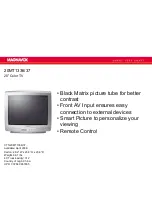 Предварительный просмотр 1 страницы Magnavox 20MT1336 - 20" Color Tv Specifications