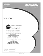 Предварительный просмотр 1 страницы Magnavox 20MT4405 - 20" Real Flat Stereo Tv User Manual