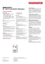 Предварительный просмотр 2 страницы Magnavox 22MD311B Product Specifications