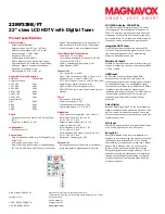 Preview for 2 page of Magnavox 22MF339B - 22" LCD TV Specifications