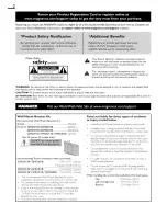 Preview for 2 page of Magnavox 26MD311B Owner'S Manual