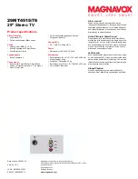 Предварительный просмотр 2 страницы Magnavox 29MT4515 Specifications