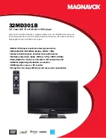 Magnavox 32MD301B Specifications preview