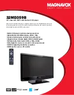 Preview for 1 page of Magnavox 32MD359B - 32" LCD TV Specification