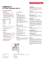 Preview for 2 page of Magnavox 32ME403V Specifications