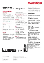 Предварительный просмотр 2 страницы Magnavox 42MF231D/17 Product Specifications