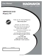 Magnavox 42MF231D/331D User Manual preview