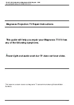 Preview for 1 page of Magnavox 43PP9202/17 Repair Instructions