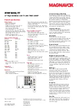 Предварительный просмотр 2 страницы Magnavox 47MF439B/F7 Product Specifications