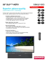 Magnavox 50ML8105D - Quickuse Specifications preview