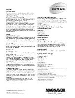 Preview for 2 page of Magnavox CC19B1MG Specifications