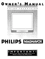 Предварительный просмотр 1 страницы Magnavox color tv Owner'S Manual