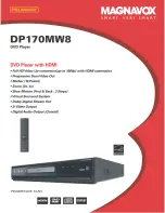 Preview for 1 page of Magnavox DP170MW8 - Up Converting HDMI DVD Player Specifications