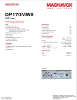 Preview for 2 page of Magnavox DP170MW8 - Up Converting HDMI DVD Player Specifications